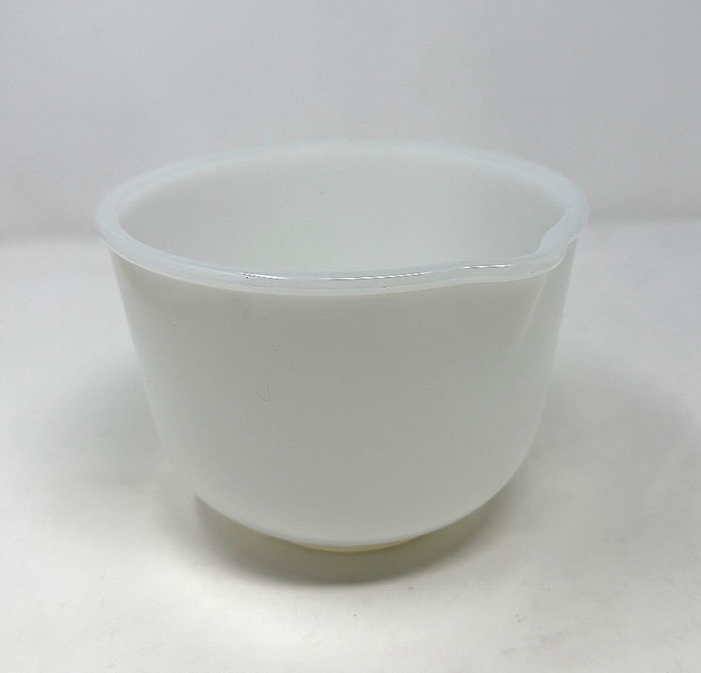 Glasbake for Sunbeam White Milk Glass Mixing Bowl Pour Spout 6.5" Vintage